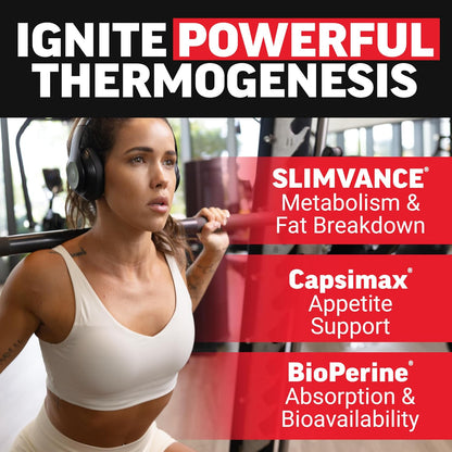 Force Factor LeanFire with Next-Gen SLIMVANCE Advanced Thermogenic Fat Burner for Weight Loss with B Vitamins and Capsimax to Boost Metabolism, Increase Energy, and Enhance Focus, 60 Capsules