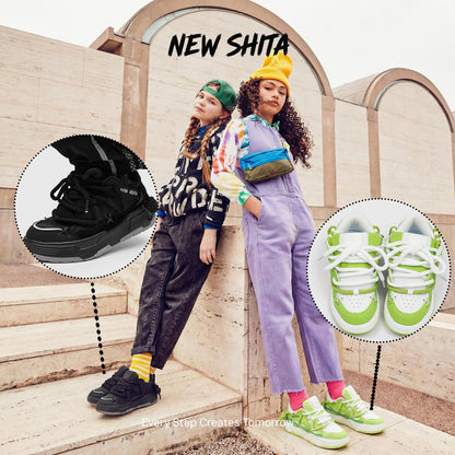 Men's and Women's Chunky Platform Sneakers, Y2K Aesthetic Unisex Dad Shoes, 2 inch Height Increasing Walking Shoes, Lightweight Breathable Athletic Fashion Trainers for Couples