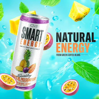 C4 Smart Energy Drinks Variety Pack, Sugar Free Performance Fuel & Nootropic Brain Booster, Coffee Substitute or Alternative, 4 Flavor Berry Breeze Variety (Pack of 24)