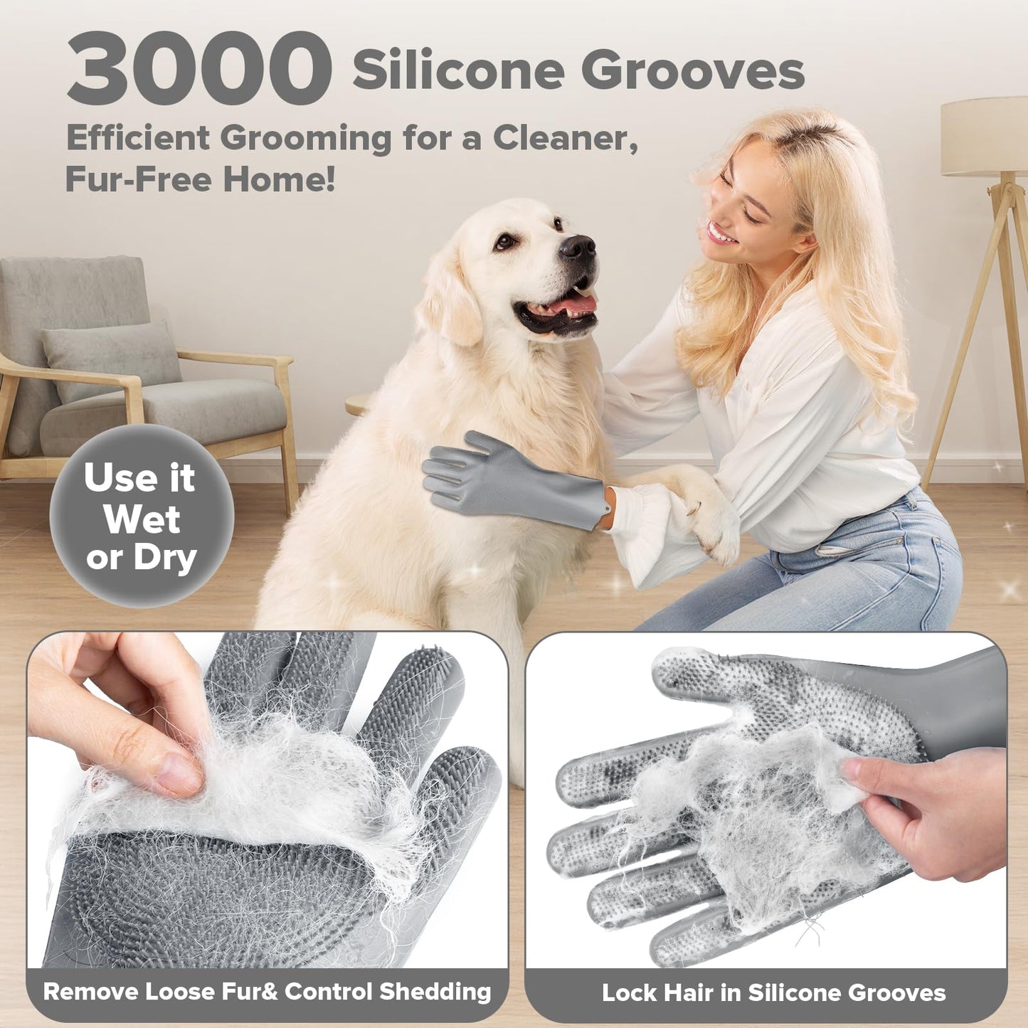 6PCS Grooming & Bath Supplies for Dogs, Cats | Dog Washing Gloves | Dog Bath Brush | Dog Shower Brush | Pet Grooming Gloves | Dog Grooming kit | Pet Supplies for Showerhead & Sprayer (Navy Blue)