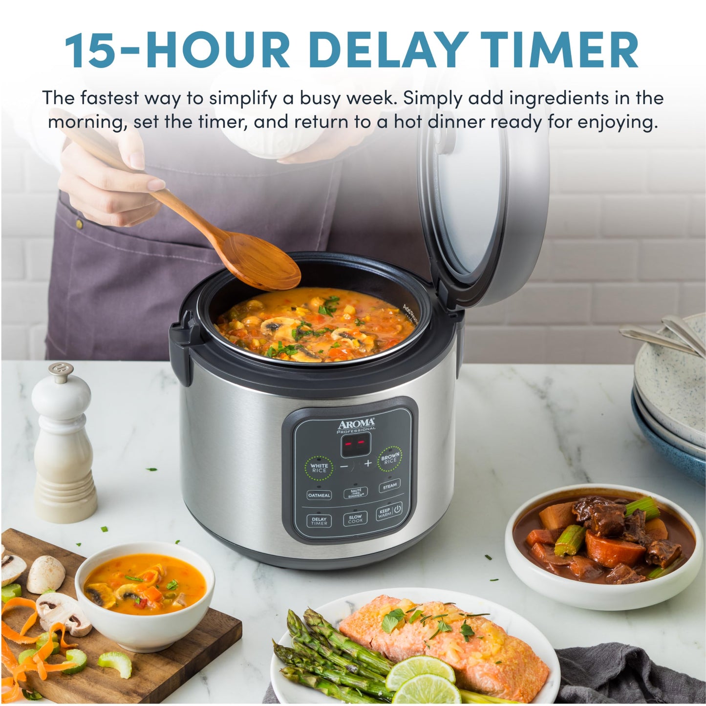AROMA Digital Rice Cooker, 4-Cup (Uncooked) / 8-Cup (Cooked), Steamer, Grain Cooker, Multicooker, 2 Qt, Stainless Steel Exterior, ARC-914SBD