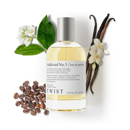 Twist Addicted No.3 Long Lasting Perfume Women Inspired by Y. B.lack O.pium | Women's Eau de Parfum Spray with Amber & Vanilla Notes - Gift for Her - Vegan, Paraben & Phthalate Free - 3.4 oz