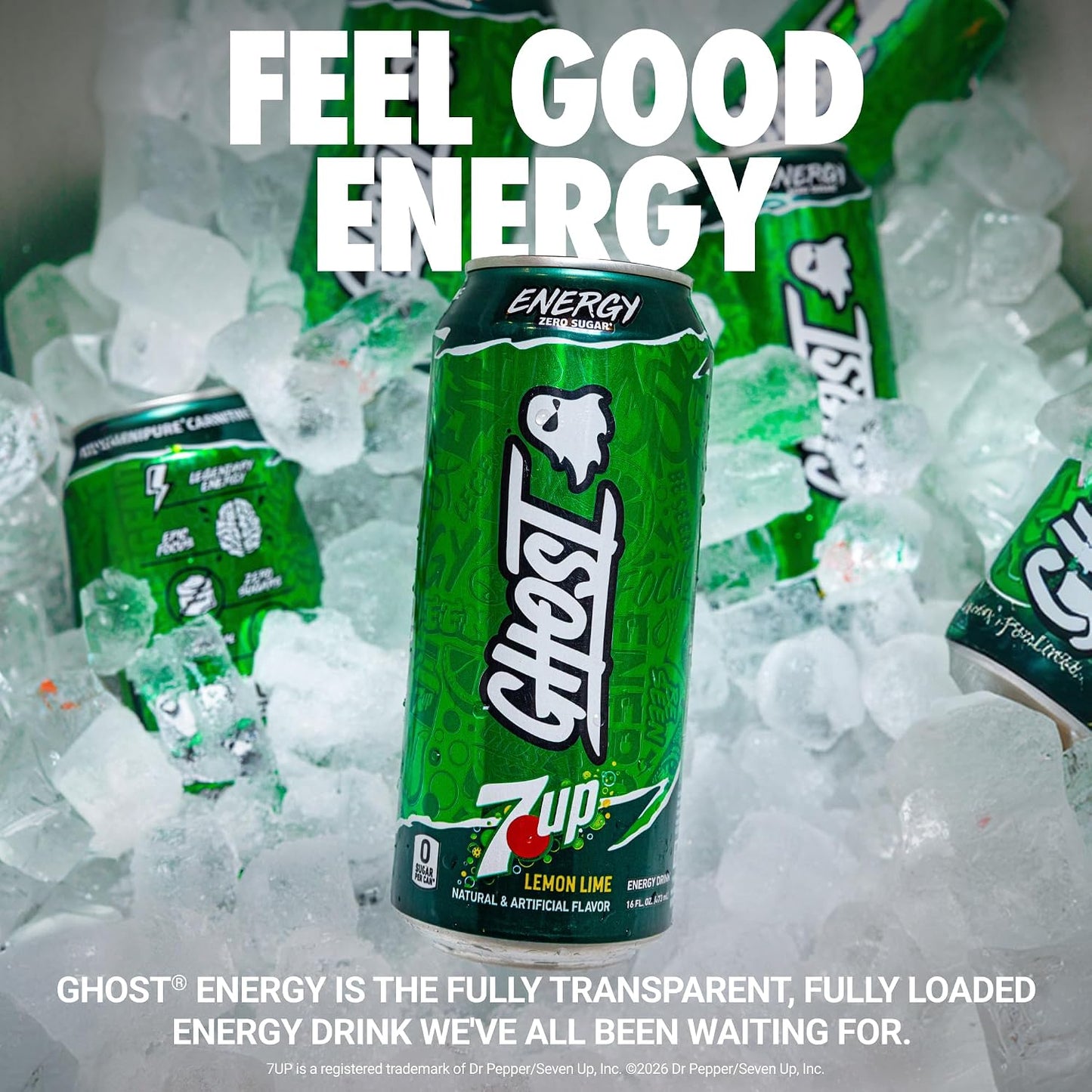 GHOST Energy Drink, Zero Sugars, 12-Pack, Cherry Limeade, 16oz | Energy & Focus Pre Workout Drink, No Artificial Colors, Gluten-Free, Vegan - 200MG Natural Caffeine, L-Carnitine, Taurine