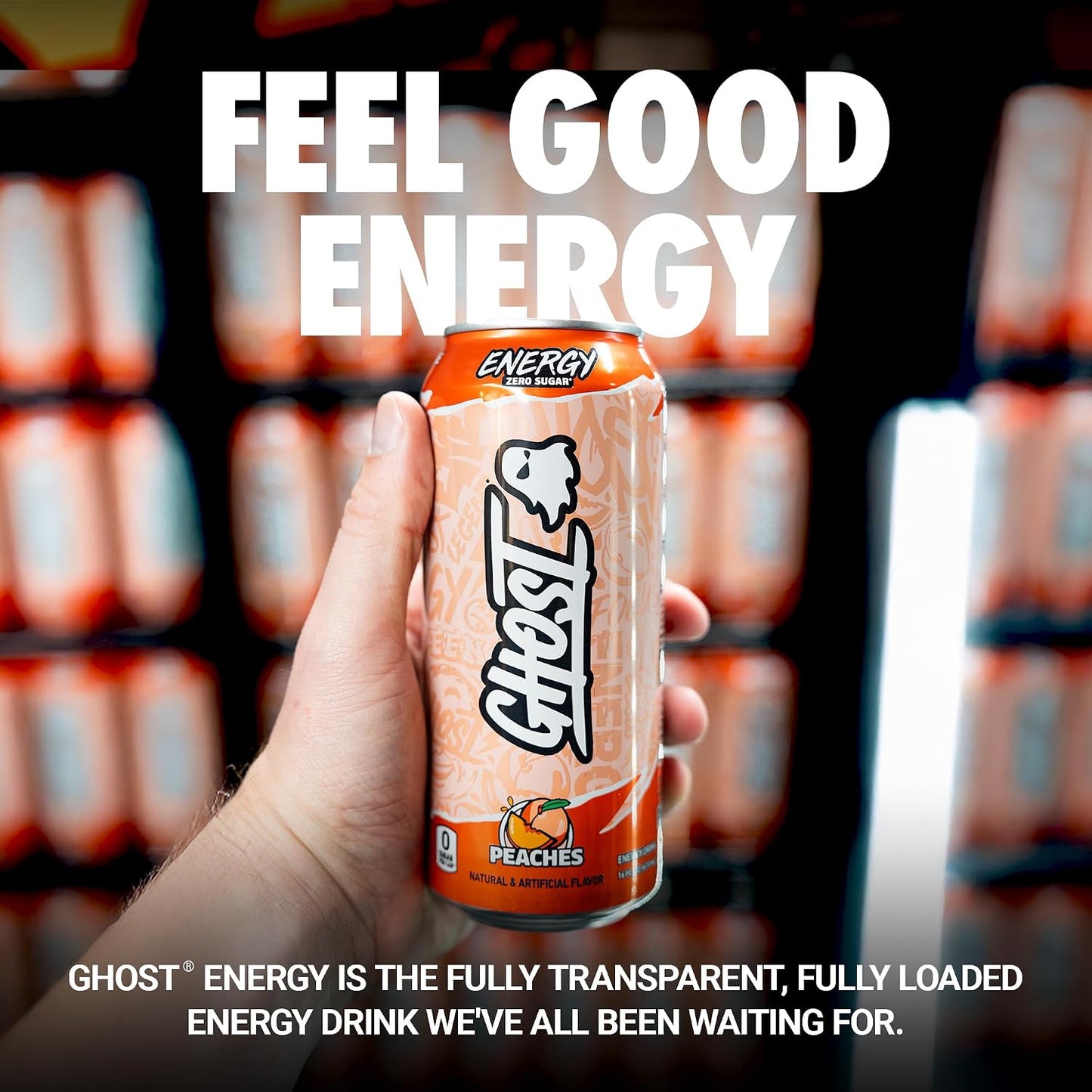 GHOST Energy Drink, Zero Sugars, 12-Pack, Cherry Limeade, 16oz | Energy & Focus Pre Workout Drink, No Artificial Colors, Gluten-Free, Vegan - 200MG Natural Caffeine, L-Carnitine, Taurine