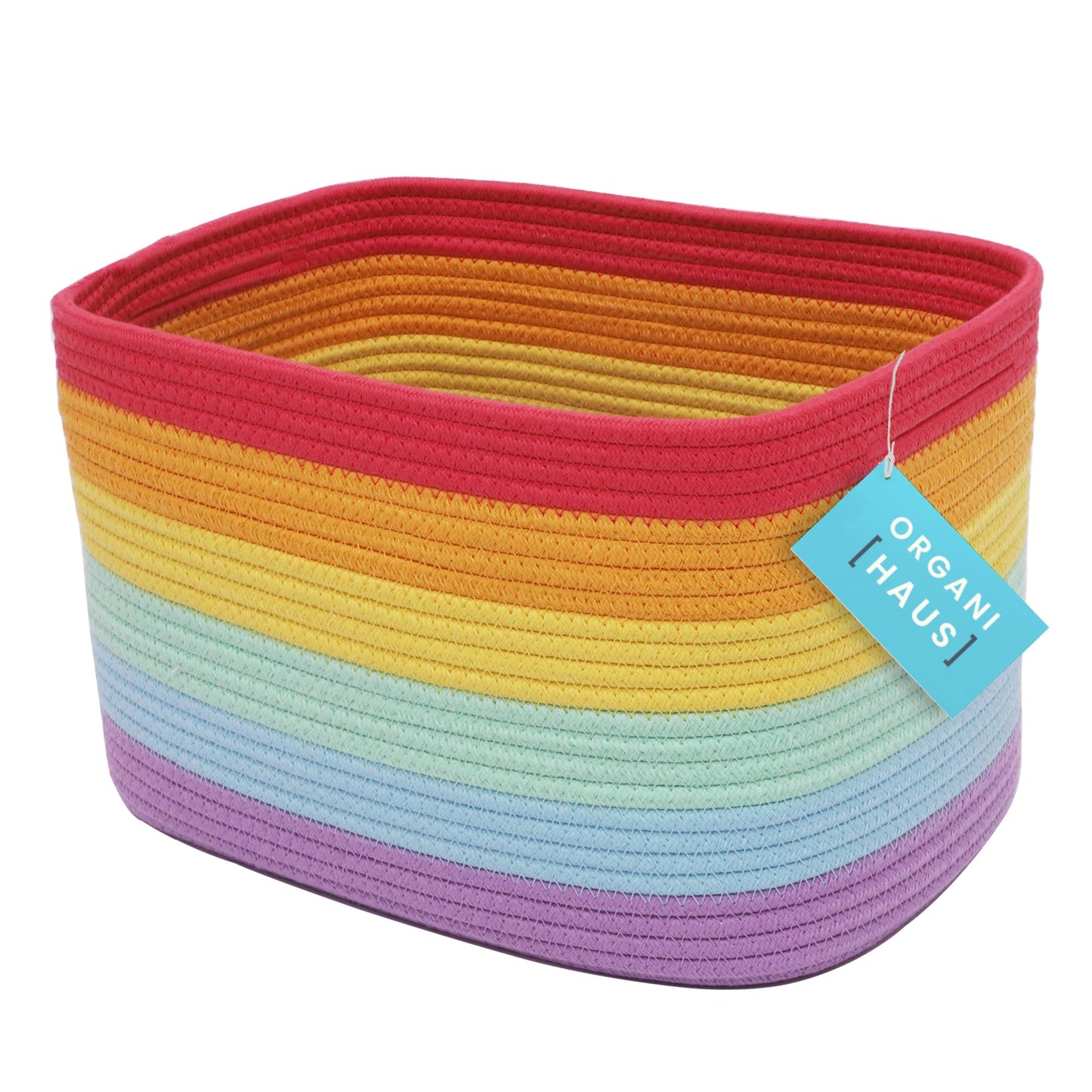 Light Honey Cotton Rope Baskets for Shelves, Set of 3 - 15"×10"×9½" - Woven Storage Baskets for Organizing - Closet, Nursery, Bedroom, Playroom - Toys, Books, Towels, Clothes