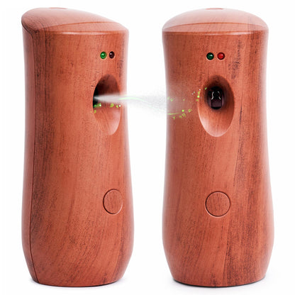 Automatic Air Freshener Spray Dispenser: Automatic Spray Dispenser with Elegant Wood Design for Commercial or Home Use (1-Pack), Battery Powered Free Standing or Wall Air freshener, Three Time Release