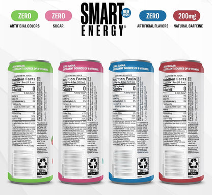 C4 Smart Energy Drinks Variety Pack, Sugar Free Performance Fuel & Nootropic Brain Booster, Coffee Substitute or Alternative, 4 Flavor Berry Breeze Variety (Pack of 24)