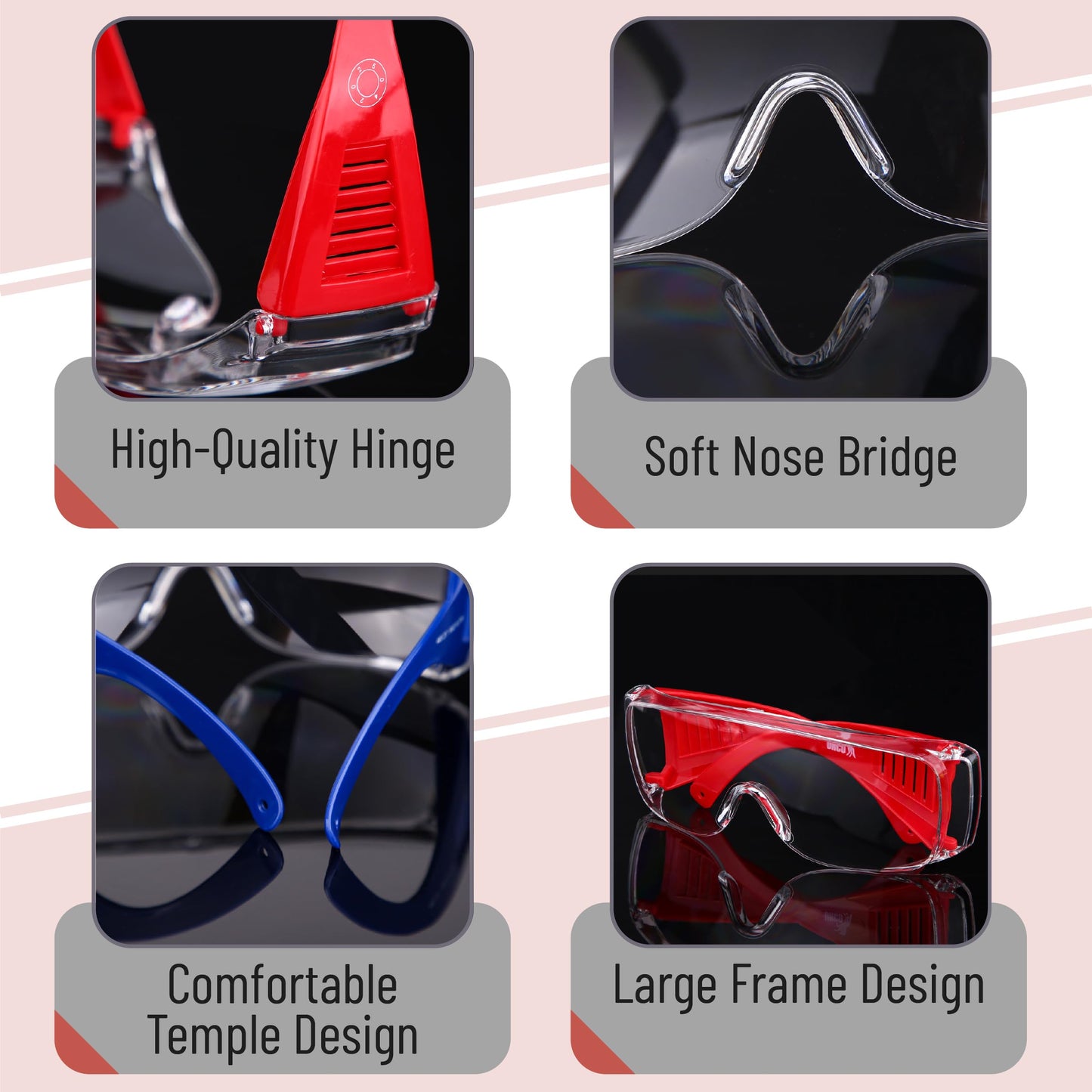 UNCO- Safety Goggles Over Glasses, Protective Goggles, Anti Fog, Work, Safety Glasses Over