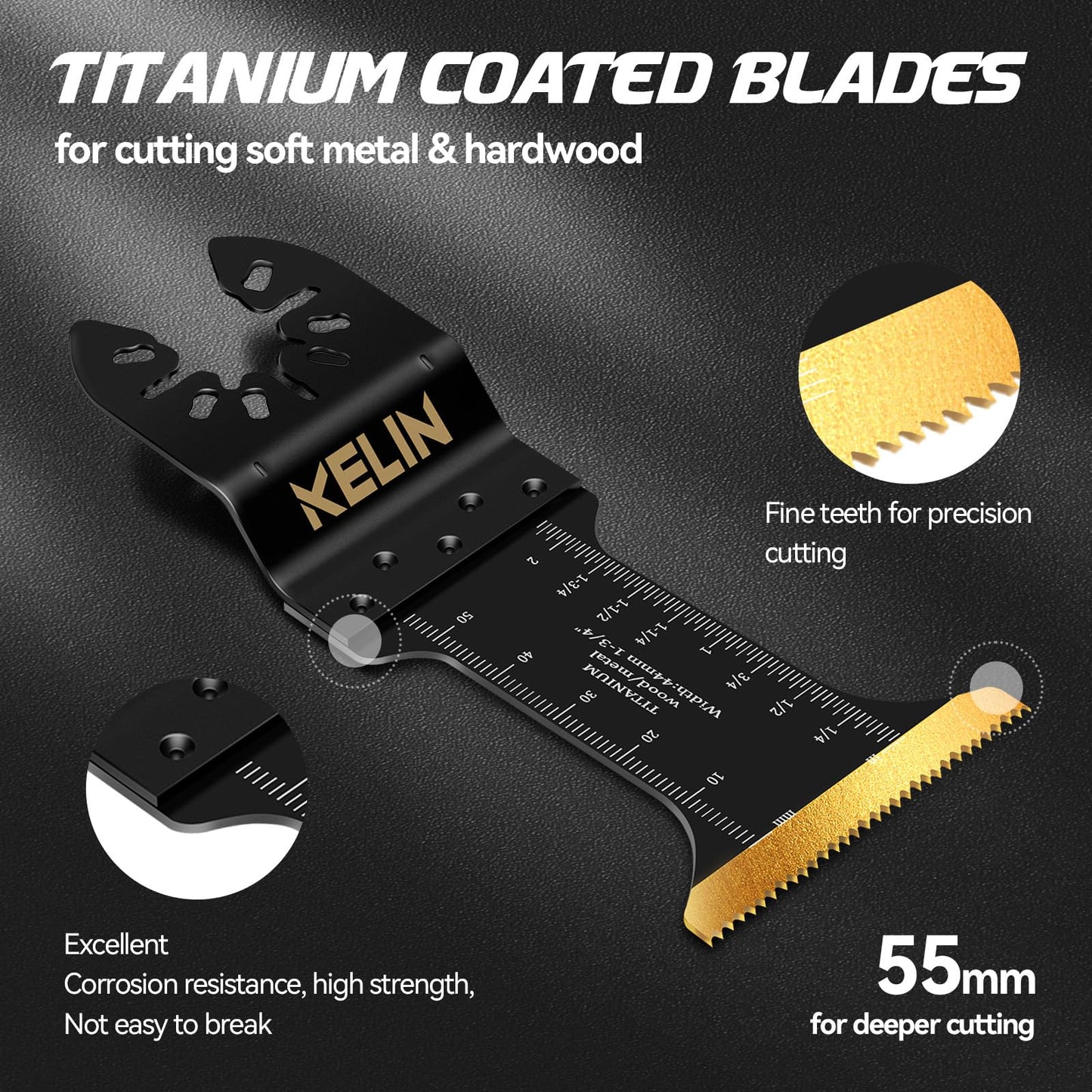 KELIN 6PCS Oscillating Multi Tool Hook Knife Blades, Multitool Saw Blades for Soft Materials Like Roofing Shingles, Carpet, Cardboard & PVC Flooring, Universal Interface