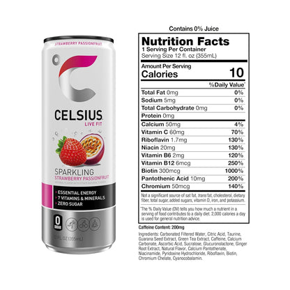 CELSIUS Sparkling Orange, Sugar Free Energy Drink, 12 Fl Oz (Pack of 12)