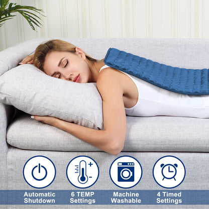 Electric Heating pad with 6 Heat Settings, Auto Shut Off, Dry Electric Heating for Back Neck Knee Arms Legs Shoulder Heat Pads for Christmas Birthday Father Mother's Day (24"X12", Gray Green)