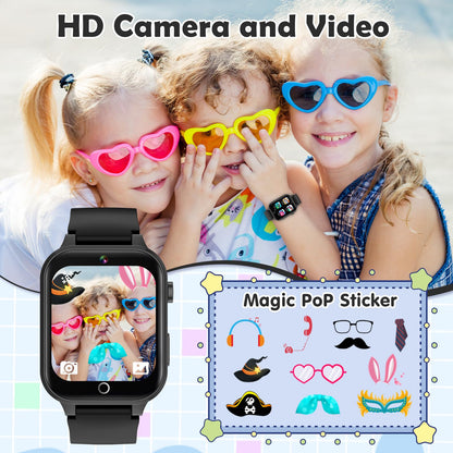 Luyiilo Smart Watch for Kids, with 26 Puzzle Games, Touch Screen, HD Camera, Alarm Clock, Toys for Ages 4-12 Years Old.Birthday Gift for Boys Girls (Blue)