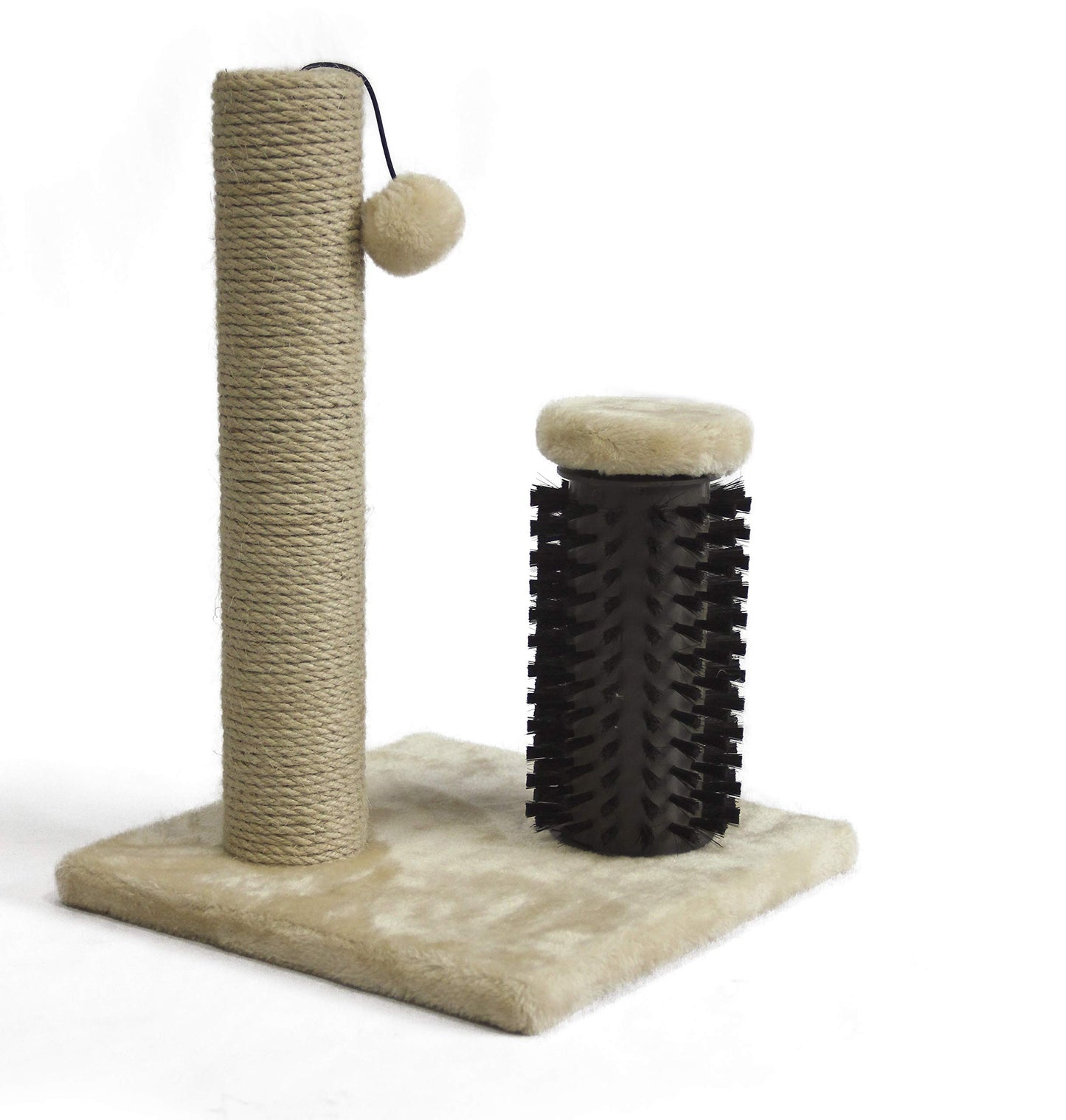 Amazon Basics Cat Scratching Post for Indoor Cats & Kittens, Medium (31.5"H), Cat Furniture with Dangling Ball Toy, Grey