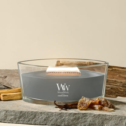 WoodWick Large Hourglass Fireside Candle, Premium Soy Blend Wax, Crackles as it burns, Perfect for Gifting, 21oz