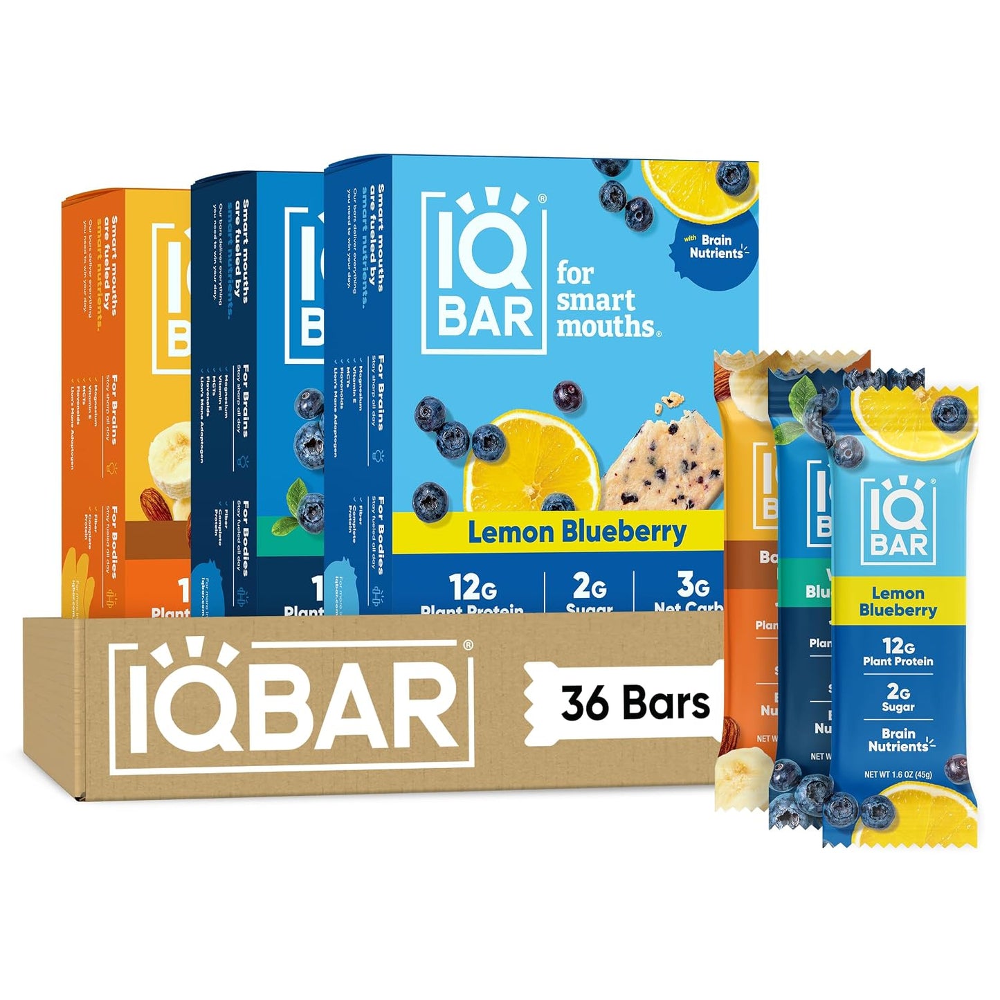 IQBAR Clean Plant Protein Bars, Almond Butter Chip 12-Count | Protein Snack | High Fiber, High Protein, Low Sugar, Clean Label Project Certified | Gluten Free, Dairy Free, Vegan, Keto, Soy Free