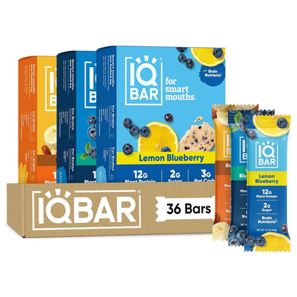 IQBAR Clean Plant Protein Bars, Almond Butter Chip 12-Count | Protein Snack | High Fiber, High Protein, Low Sugar, Clean Label Project Certified | Gluten Free, Dairy Free, Vegan, Keto, Soy Free