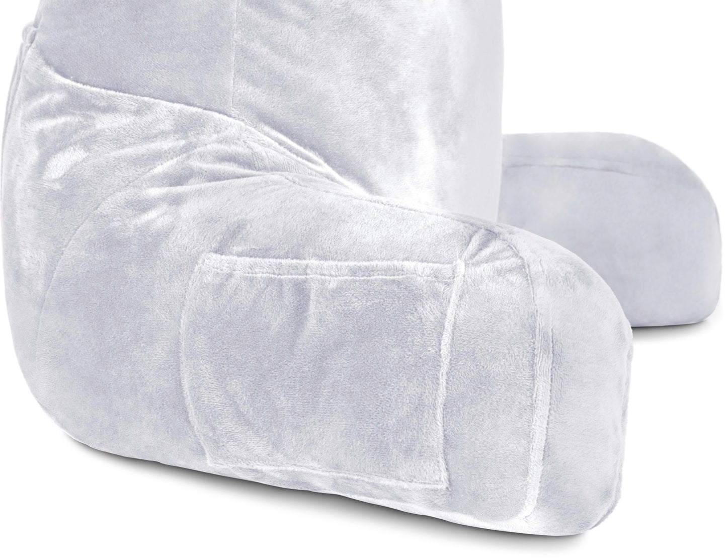Husband Pillow XXL The Original for Adults - 30" Tall Backrest for Sitting Up in Bed - Firm Support Reading & Bed Rest Pillows for Adults, Neck Roll, Removable Cover - TV - Dark Grey