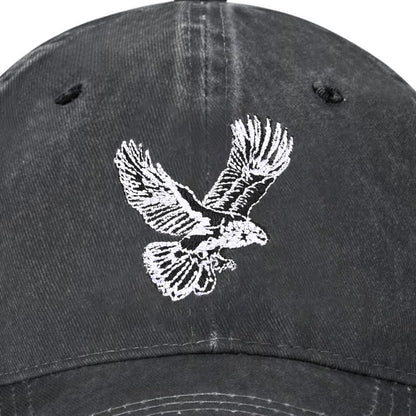 Embroidered Baseball Cap Adjustable Vintage Washed Distressed Denim Baseball Hat for Women Men