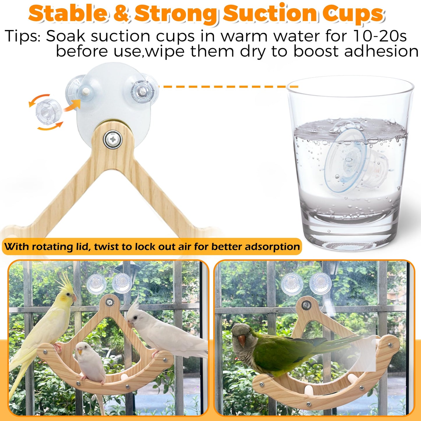 Bird Perch Toy, Interactive Rocking Parakeet Toys and Perches, Wooden Exercise Wheel Cockatiel Toys, Intelligence Puzzle Birds Enrichment Toy for Parrot, Bird Cage Accessories Perch for Budgies Conure