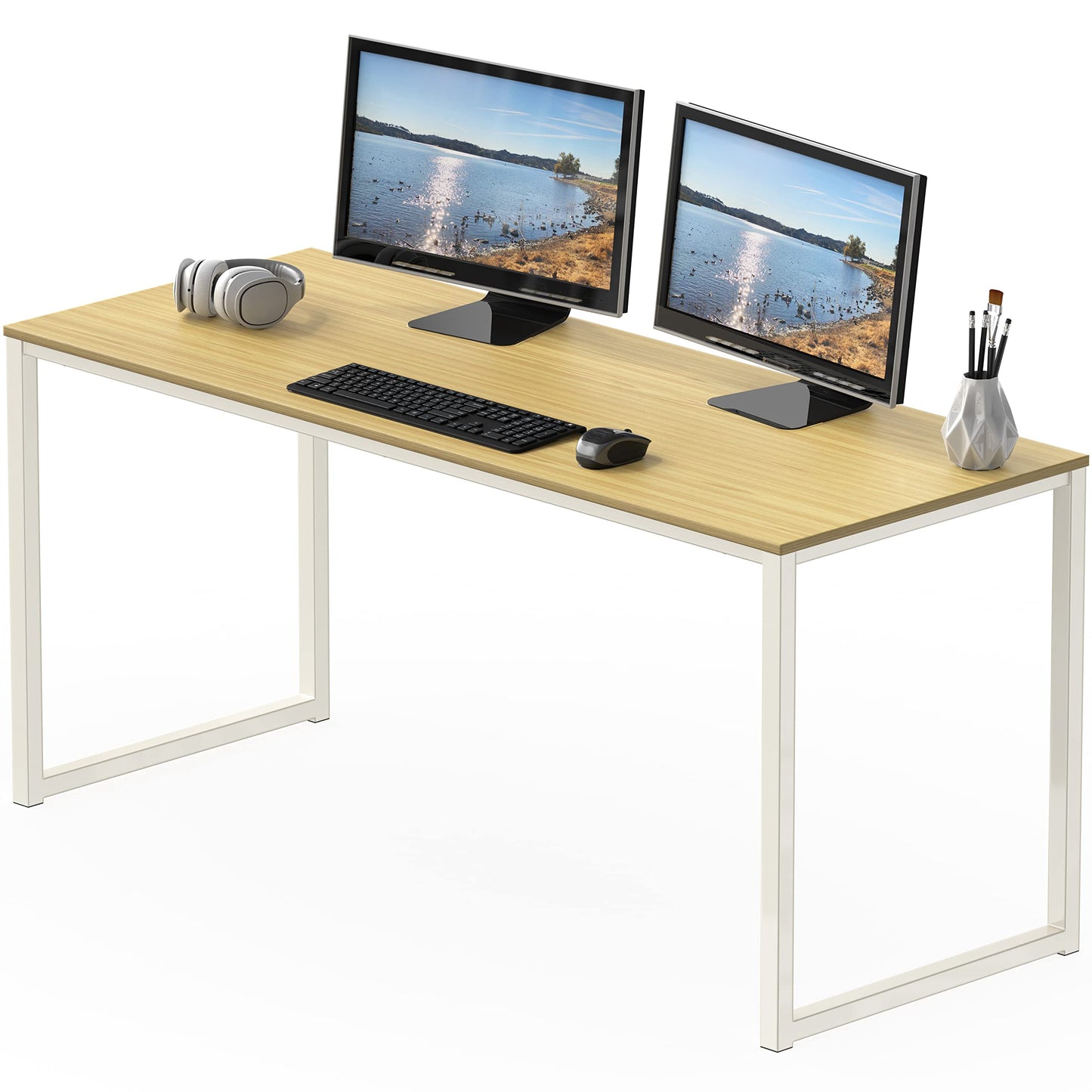 SHW Mission 32-Inch Home Office Computer Desk, Black