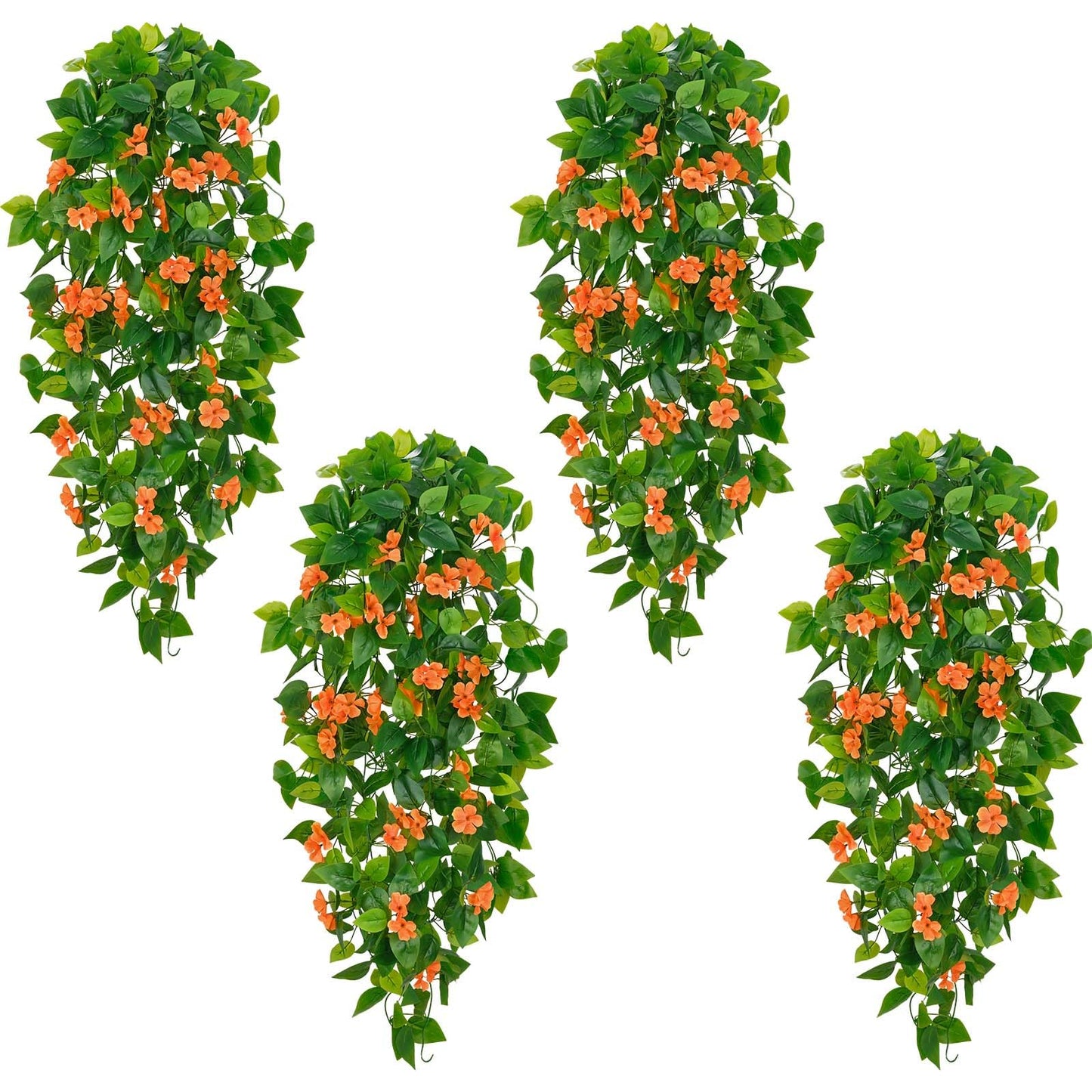 BLEUM CADE Fake Hanging Plants, 2pcs Artificial Pothos Vines Faux Plants Greenery for Wall Home Living Room Office Indoor Outdoor Decor (No Baskets)