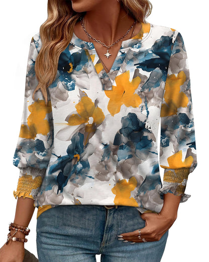 WIHOLL 3/4 Length Sleeve Womens Tops Summer Shirts Spring Vacation Outfits Dressy Casual Trendy Fall S-3XL