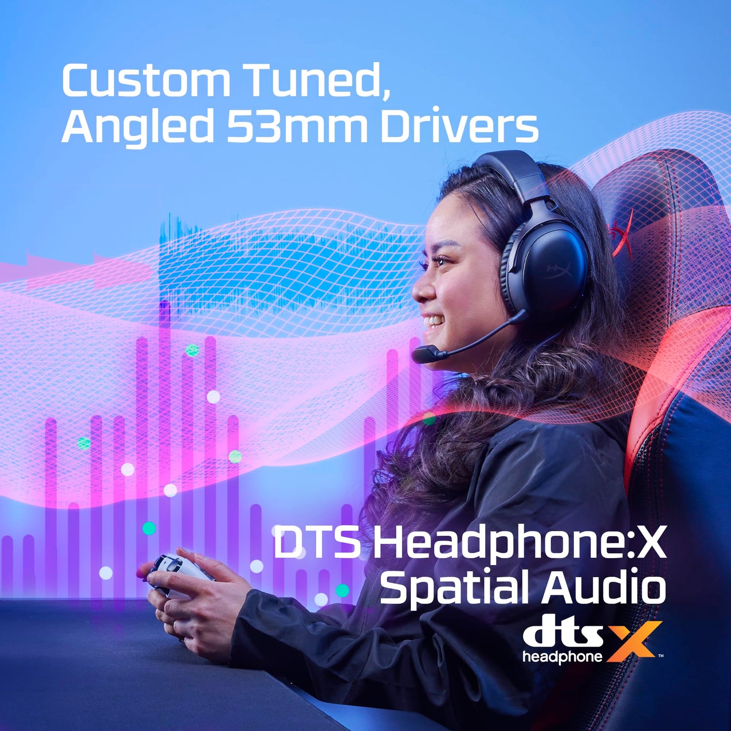 HyperX Cloud III – Wired Gaming Headset, PC, PS5, Xbox Series X|S, Angled 53mm Drivers, Spatial Audio, Memory Foam, Durable Frame, Ultra-Clear 10mm Mic, USB-C, USB-A, 3.5mm – Black/Red