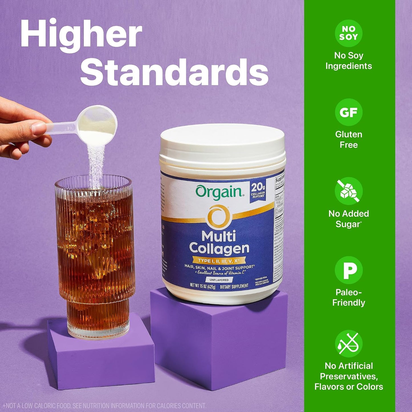 Orgain 20g Hydrolyzed Multi Collagen Peptides Powder, Unflavored, 15oz