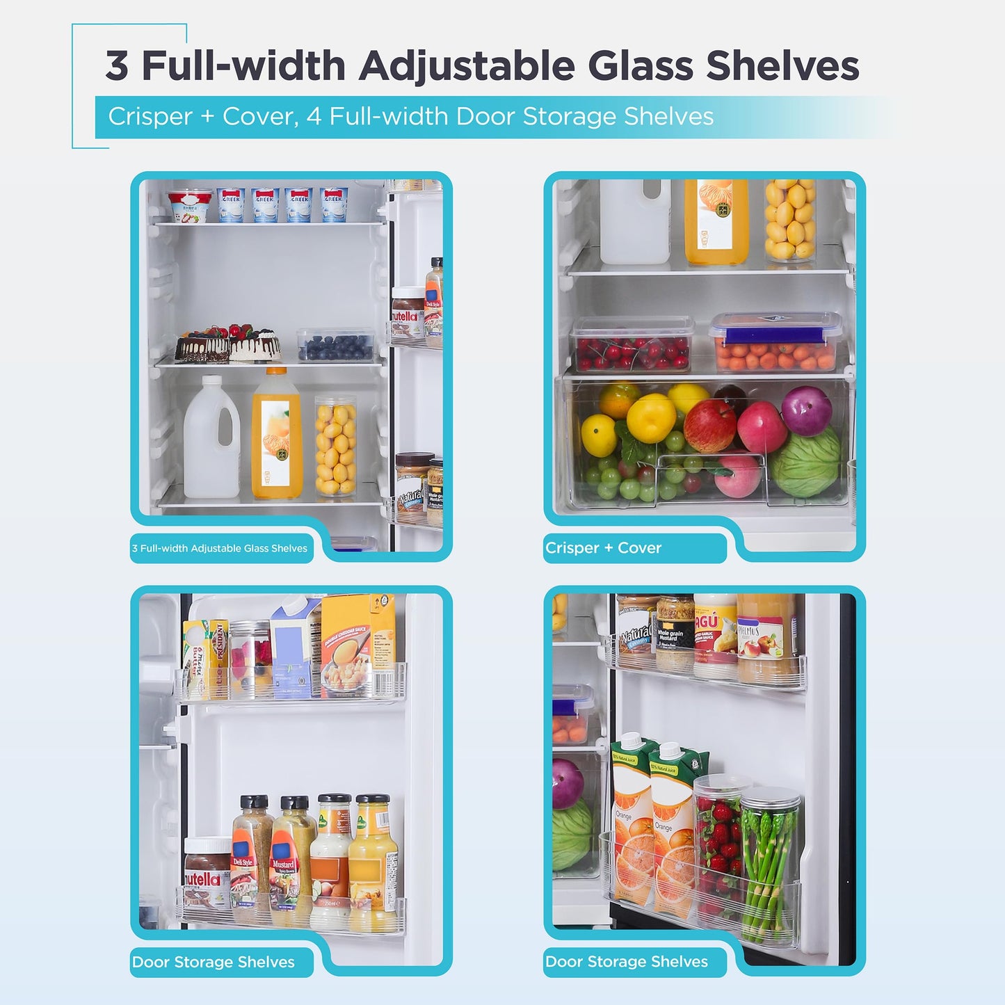 BLACK+DECKER 16.4 Cu. Ft. Top Mount Refrigerator with Freezer, 2 Door Refrigerator with Top Freezer and Separate Temperature Controls, Auto Defrost, BR1640KW, White