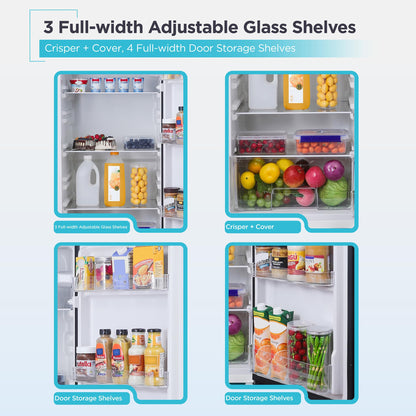 BLACK+DECKER 16.4 Cu. Ft. Top Mount Refrigerator with Freezer, 2 Door Refrigerator with Top Freezer and Separate Temperature Controls, Auto Defrost, BR1640KW, White