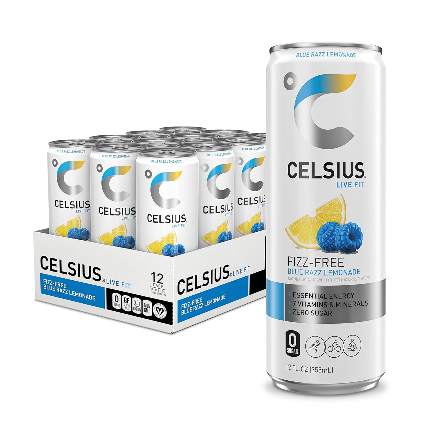 CELSIUS Sparkling Orange, Sugar Free Energy Drink, 12 Fl Oz (Pack of 12)
