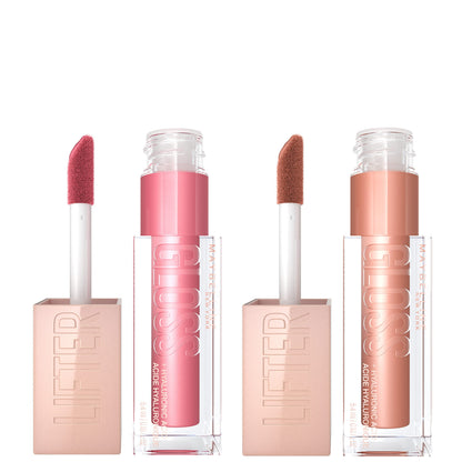 Maybelline Lifter Gloss, Hydrating Lip Gloss with Hyaluronic Acid, Ice, Pink Neutral, 0.18 Ounce