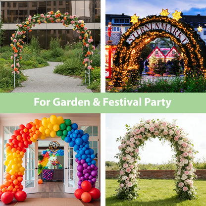 RUBFAC 7.8ft Garden Arch Trellis for Climbing Plants Outdoor, Metal Arch Frame Garden Arbors and Arches, Outdoor Archway for Flower Vines Wedding Bridal Party Decoration, Black