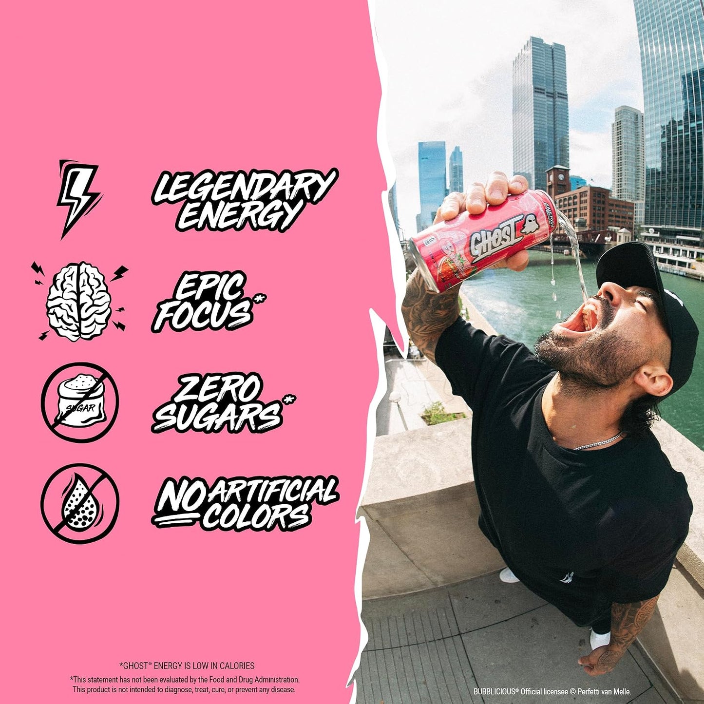 GHOST Energy Drink, Zero Sugars, 12-Pack, Cherry Limeade, 16oz | Energy & Focus Pre Workout Drink, No Artificial Colors, Gluten-Free, Vegan - 200MG Natural Caffeine, L-Carnitine, Taurine