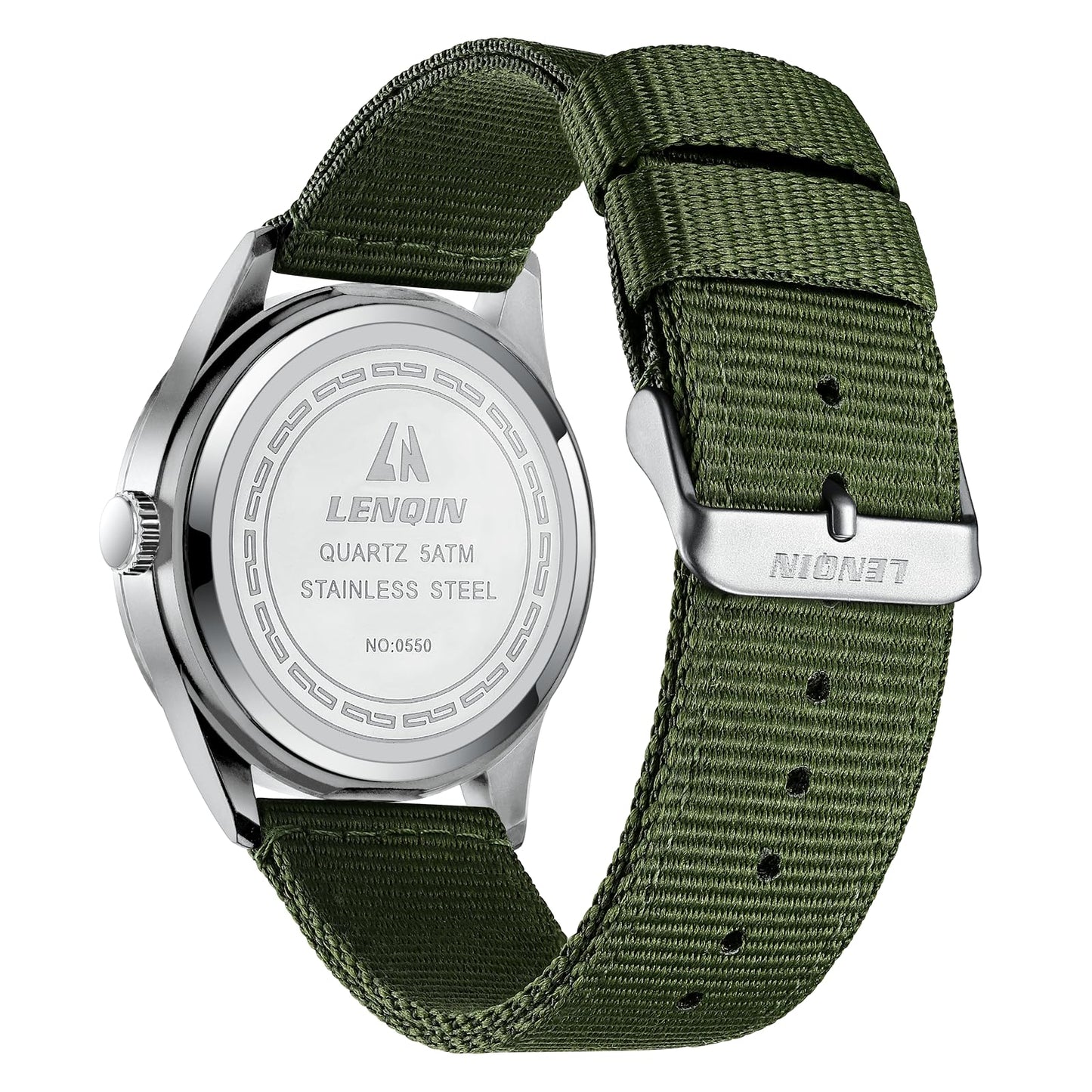 LN LENQIN Mens Watches Unisex Military Sport Nylon Strap Stylish Luminous Fashion Analog Quartz Watch for Men Waterproof Army Tactical Casual Wristwatch