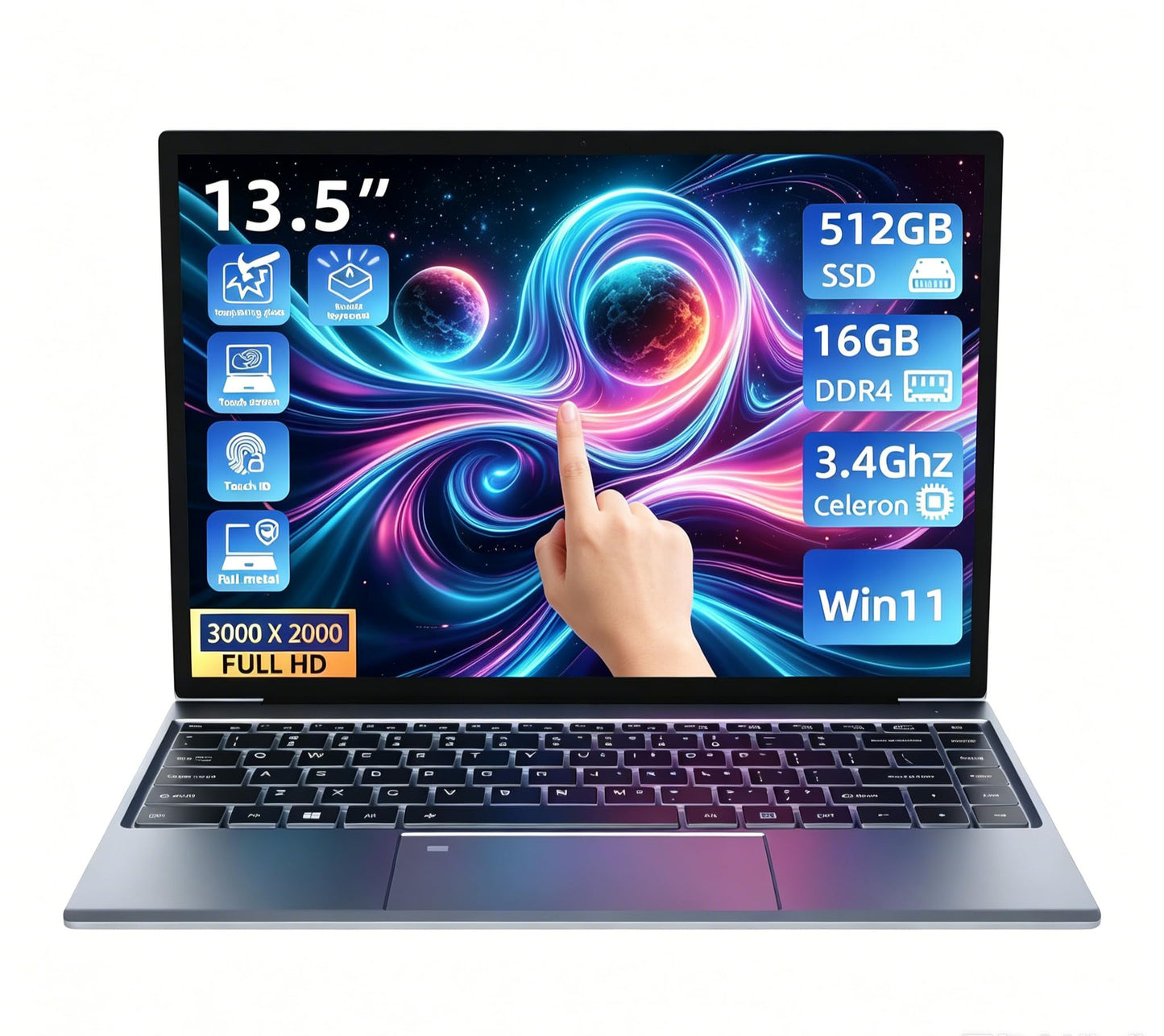 15.6" Yoga 2-in-1 Touchscreen Laptop Computer, AMD A9 Processor up to 3.2GHz, 8GB RAM 256GB SSD, Convertible Notebook with IPS FHD Display, USB-C, WiFi, Win11 Laptop for Work, Study & Home