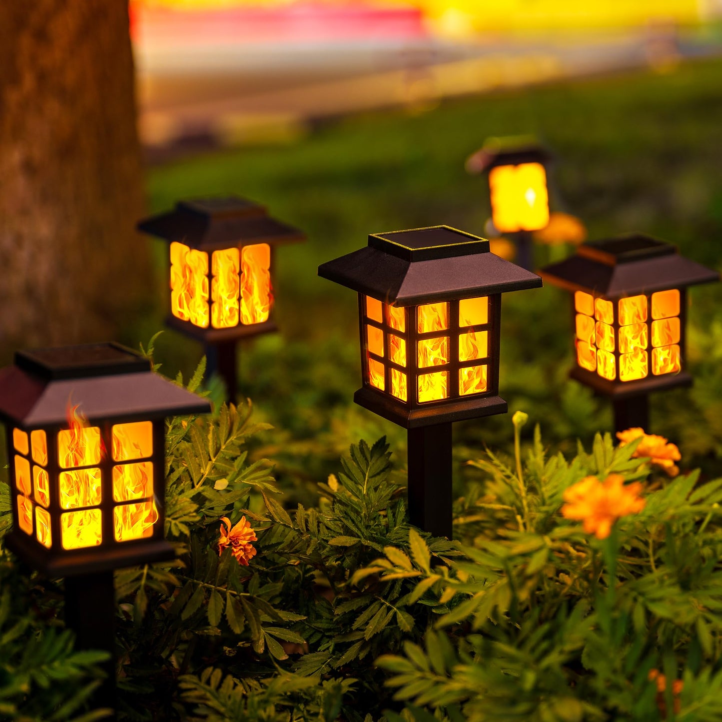 GIGALUMI Solar Outdoor Lights,12 Pack LED Solar Lights Outdoor Waterproof, Solar Walkway Lights Maintain 10 Hours of Lighting for Your Garden, Landscape, Path, Yard, Patio, Driveway