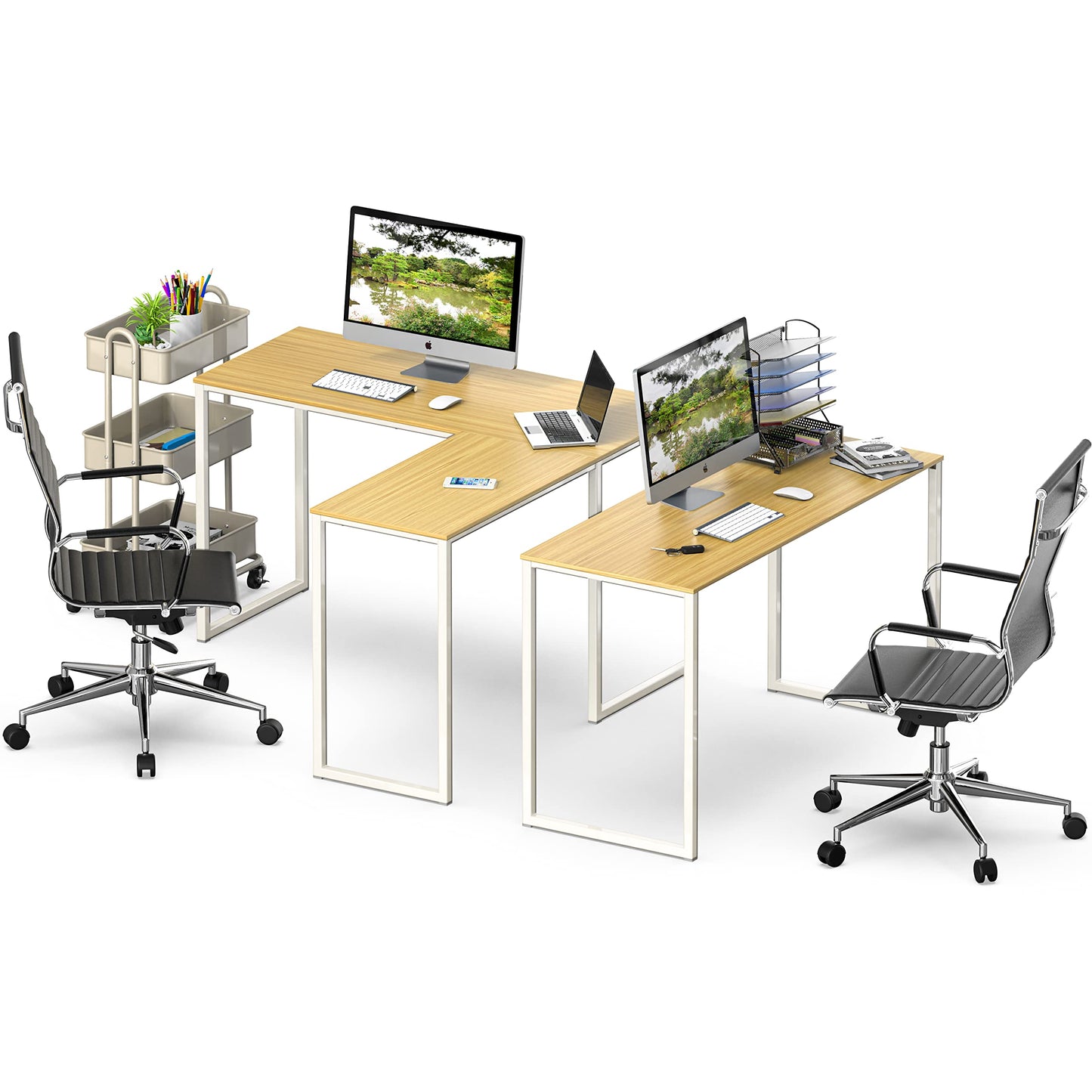 SHW Mission 32-Inch Home Office Computer Desk, Black