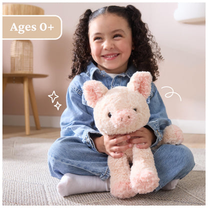 GUND Cozys Collection Cow, Stuffed Animal for Ages 0 and Up, Spring Decor Plush Toy, Cream/Blue, 10”