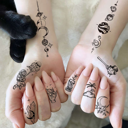 12 Sheets Beautiful Butterfly Flowers Temporary Tattoos For Women Feet Hands Body Art, Realistic Rose Peony Floral Fake Tattoo Sticker For Legs Ankle, Waterproof Lily Dreamcatcher Temp Tatoos Decals