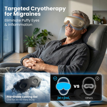 BOB AND BRAD Eye Massager with Heat FSA Eligible HSA, Birthday Gifts for Women Men Mom EyeOasis 2 Heated Eye Mask for Migraines with Music, Smart Migraine Massager for Dry Eyes Relief & Improve Sleep