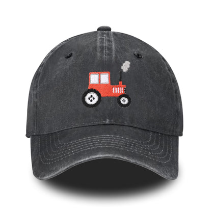 Embroidered Baseball Cap Adjustable Vintage Washed Distressed Denim Baseball Hat for Women Men