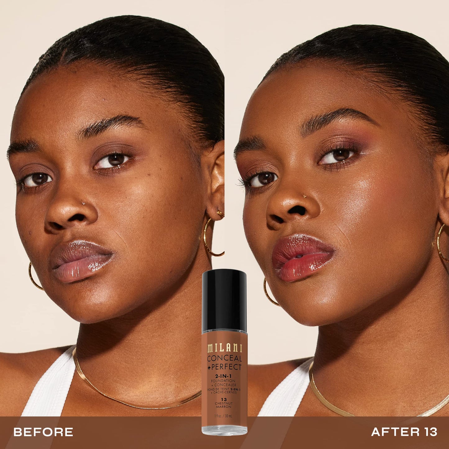 Milani Conceal + Perfect 2-in-1 Foundation + Concealer for a Flawless Complexion, Under Eye Corrector, Cover Redness and Imperfections, Waterproof and Sweatproof - 05A-Natural Beige