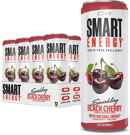 C4 Smart Energy Drinks Variety Pack, Sugar Free Performance Fuel & Nootropic Brain Booster, Coffee Substitute or Alternative, 4 Flavor Berry Breeze Variety (Pack of 24)