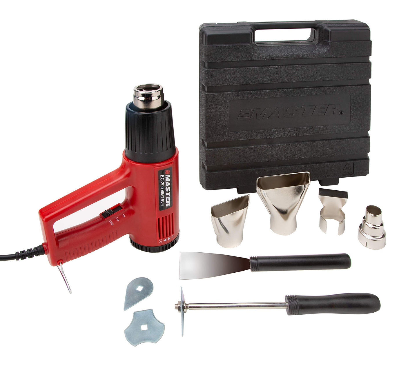 Master Appliance EC-200 Variable Temperature Heat Gun, Hot Air Gun, 120V, 10 Amps, 1200W, for shrink wrap, wire connectors, shrink tubing, crafts, stripping paint