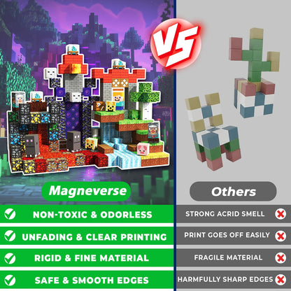 Magneverse Magnetic Blocks - 150 PCS Magnetic Building Blocks for Kids, Magnet Building Cubes for Boys Girls, STEM Montessori Sensory Toys Stacking for 3 4 5 6 7 8 9 10 11 12 13 Birthday Gift