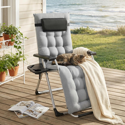 Alpen Zero Gravity Lounge Chair Set of 2, Patio Chair Folding Lounge Chairs for Outside, Portable Camping Chairs with Pillow and Cup Holder, Outdoor Recliner for Beach Outdoor Camping, Black