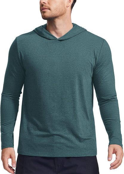 PINSPARK Lightweight Pullover Hoodies for Men Long Sleeve Hoodie for Golf Gym Workout Athletic Sweatshirt