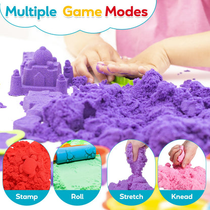 FURWEY 6.6lbs Play Sand,Mixed Packaging of 3-Color Sensory Sand,Suitable for Children to Shaping, Squeezing and Sculpting（Without Molds）