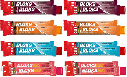 CLIF BLOKS - Energy Chews with Caffeine - Variety Pack - Non-GMO - Plant Based - Fast Fuel for Cycling and Running - Quick Carbohydrates and Electrolytes - 2.12 oz. Packets (8 Count)